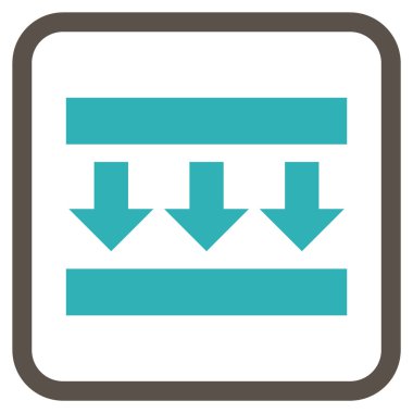 Basıncı vektör simgesi bir çerçeve içinde aşağı