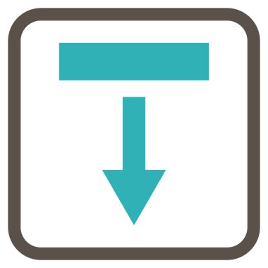 Vektör simgesi bir çerçeve içinde aşağı çekin