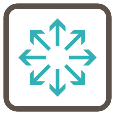 Radyal oklar bir çerçeve içinde simge vektör