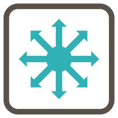 Radyal oklar bir çerçeve içinde simge vektör