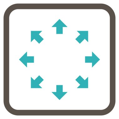 Radyal oklar bir çerçeve içinde simge vektör