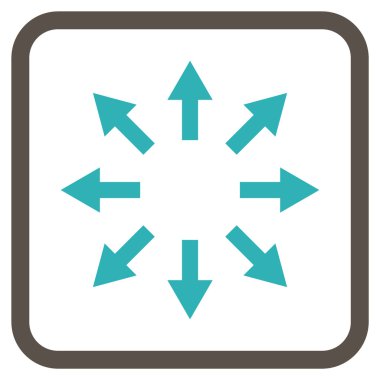 Radyal oklar bir çerçeve içinde simge vektör