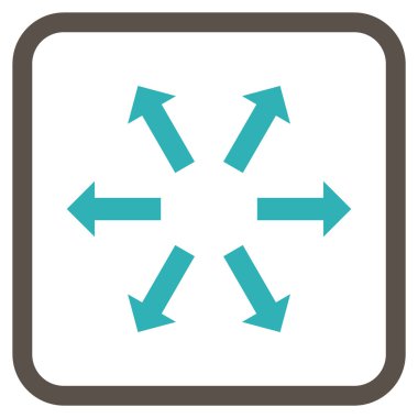 Radyal oklar bir çerçeve içinde simge vektör