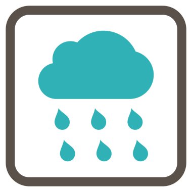 Yağmur bulutu vektör simgesi bir çerçeve içinde