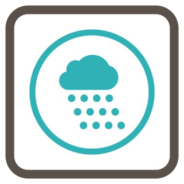 Yağmur bulutu vektör simgesi bir çerçeve içinde