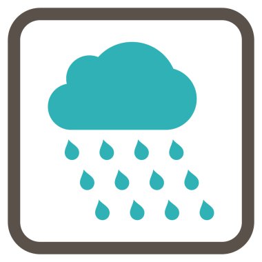 Yağmur bulutu vektör simgesi bir çerçeve içinde