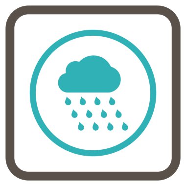 Yağmur bulutu vektör simgesi bir çerçeve içinde