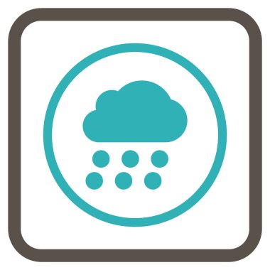 Yağmur bulutu vektör simgesi bir çerçeve içinde