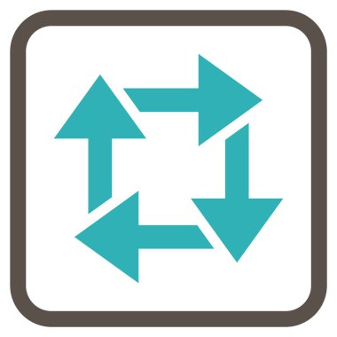 Geri dönüşüm vektör simgesi bir çerçeve içinde