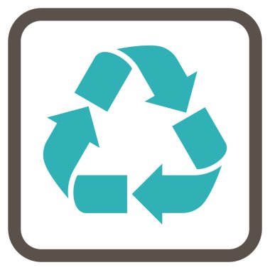 Geri dönüşüm vektör simgesi bir çerçeve içinde