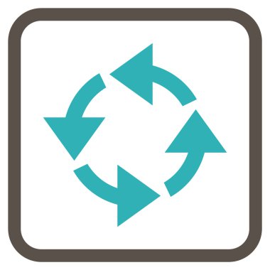 Geri dönüşüm vektör simgesi bir çerçeve içinde