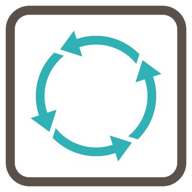 Geri dönüşüm vektör simgesi bir çerçeve içinde