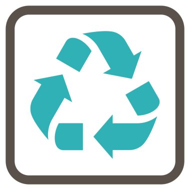 Geri dönüşüm vektör simgesi bir çerçeve içinde