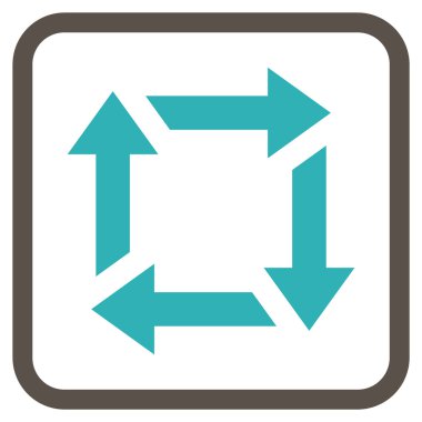 Geri dönüşüm vektör simgesi bir çerçeve içinde