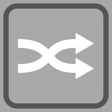 Shuffle okları doğru vektör simgesi bir çerçeve içinde