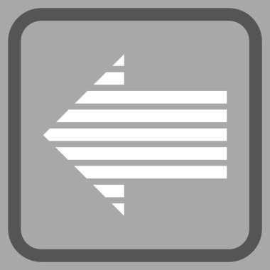 Şerit ok sol vektör simgesi bir çerçeve içinde