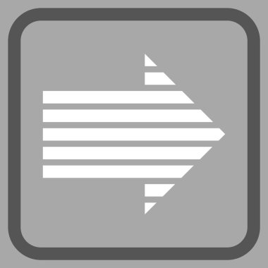 Şerit ok doğru vektör simgesi bir çerçeve içinde