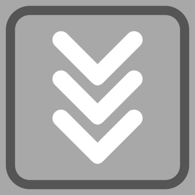 Vektör simgesi bir çerçeve içinde aşağı çift ok ucu