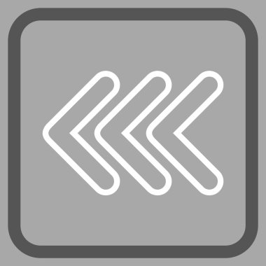 İşaretçi sol vektör simgesi bir çerçeve içinde üçlü