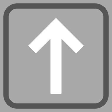 Bir çerçeve içinde yukarı ok vektör simgesi