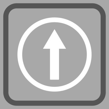 Bir çerçeve içinde yukarı yönlü ok vektör simgesi