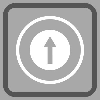 Bir çerçeve içinde yukarı yönlü ok vektör simgesi