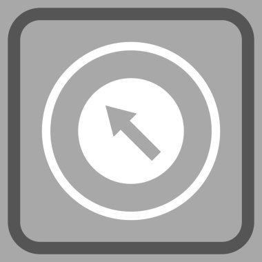 Yukarı Sağdan sola yuvarlak ok vektör simgesi bir çerçeve içinde