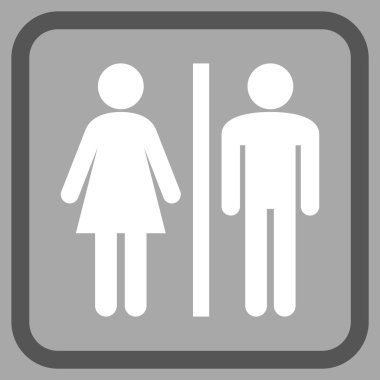 WC kişi bir çerçeve içinde simge vektör