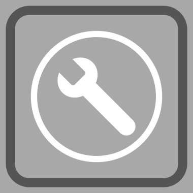 İngiliz anahtarı vektör simgesi bir çerçeve içinde