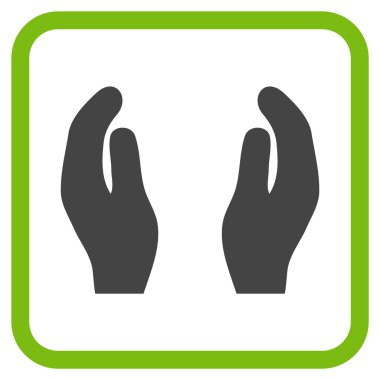 Alkış eller vektör simgesi bir çerçeve içinde