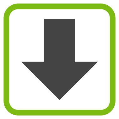 Vektör simgesi bir çerçeve içinde aşağı ok