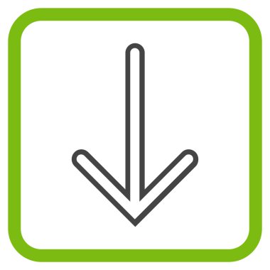 Vektör simgesi bir çerçeve içinde aşağı ok