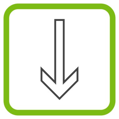 Vektör simgesi bir çerçeve içinde aşağı ok