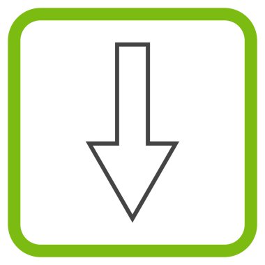 Vektör simgesi bir çerçeve içinde aşağı ok