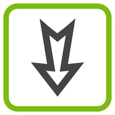 Vektör simgesi bir çerçeve içinde aşağı ok