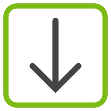 Vektör simgesi bir çerçeve içinde aşağı ok