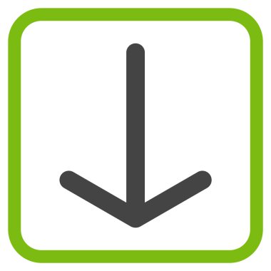 Vektör simgesi bir çerçeve içinde aşağı ok