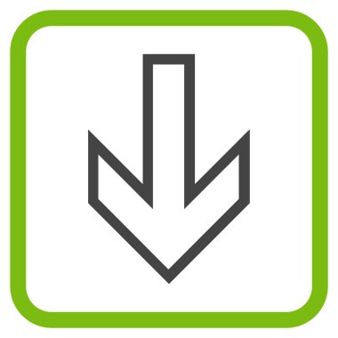 Vektör simgesi bir çerçeve içinde aşağı ok