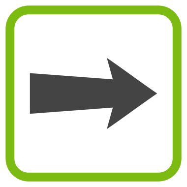 Ok sağ vektör simgesi bir çerçeve içinde