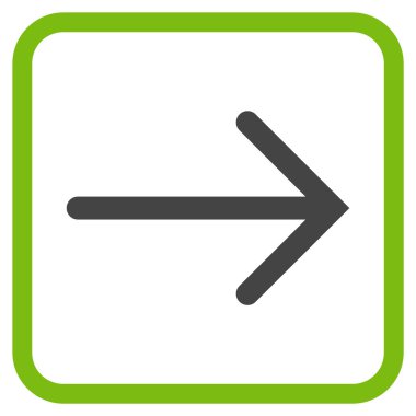 Ok sağ vektör simgesi bir çerçeve içinde