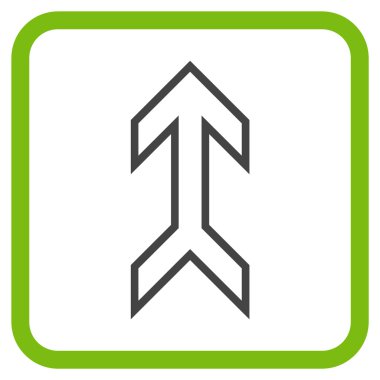 Vektör simgesi bir çerçeve içinde yukarı ok