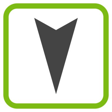 Vektör simgesi bir çerçeve içinde aşağı ok ucu