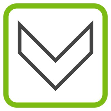 Vektör simgesi bir çerçeve içinde aşağı ok ucu