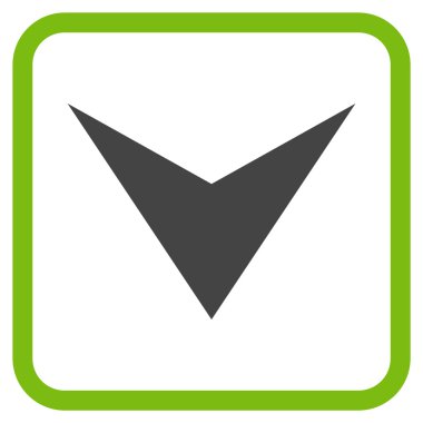 Vektör simgesi bir çerçeve içinde aşağı ok ucu