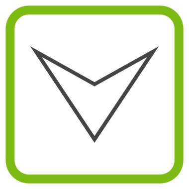 Vektör simgesi bir çerçeve içinde aşağı ok ucu