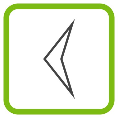 Ok ucu sol vektör simgesi bir çerçeve içinde