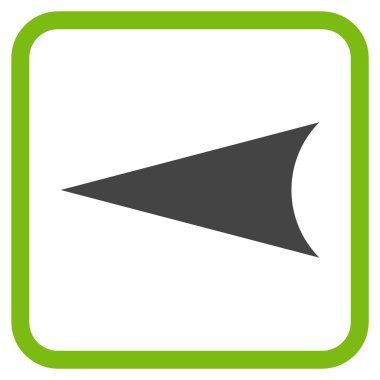 Ok ucu sol vektör simgesi bir çerçeve içinde