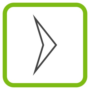 Ok ucu doğru vektör simgesi bir çerçeve içinde