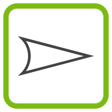 Ok ucu doğru vektör simgesi bir çerçeve içinde