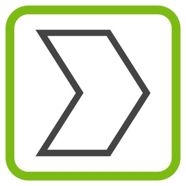 Ok ucu doğru vektör simgesi bir çerçeve içinde